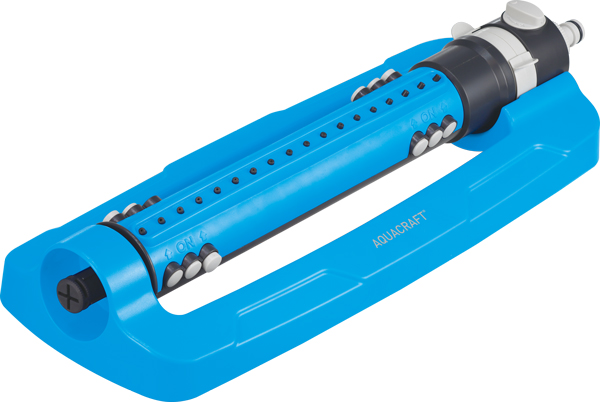 Oscillating sprinkler with 18 nozzles and adjustable width control