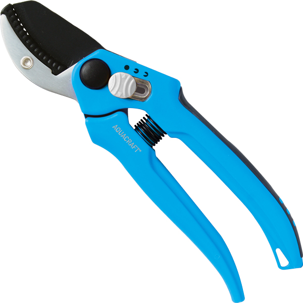 Adjustable anvil pruning shears for hard and fresh wood
