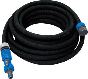 Garden hose connector for precise watering of beds and borders