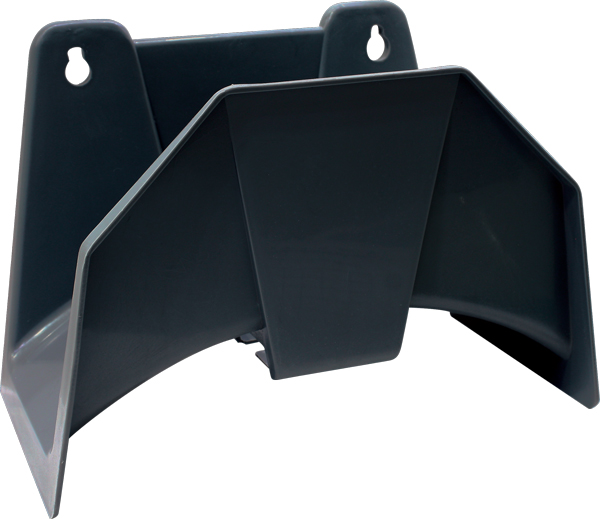 Wall-mounted plastic hose reel for organized storage