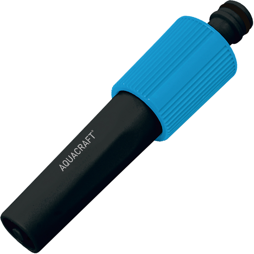 Adjustable garden hose nozzle from fine spray to direct stream