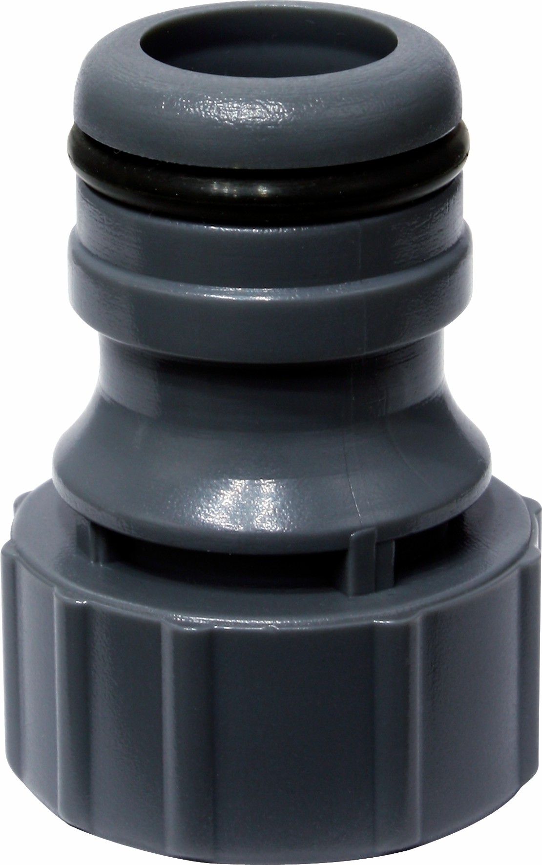 Tap connector with internal screw thread and male adaptor