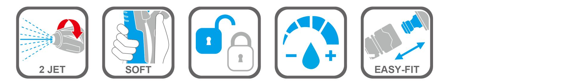 Comfort adjustable spray gun with ergonomic handle and soft rubber grip