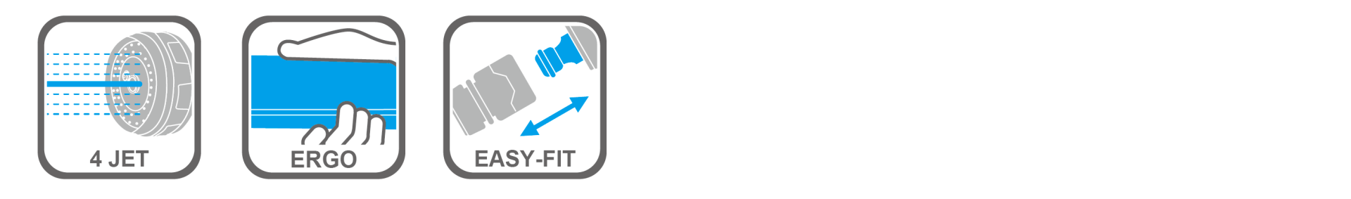 4-pattern garden hose spray nozzle with ergonomic grip