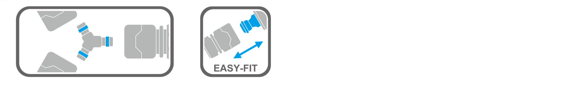 Double hose connector with non-slip rubber grip