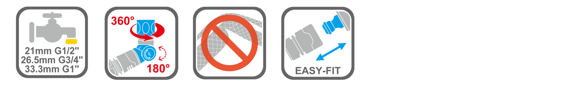Rotating hose adapter for smooth water flow