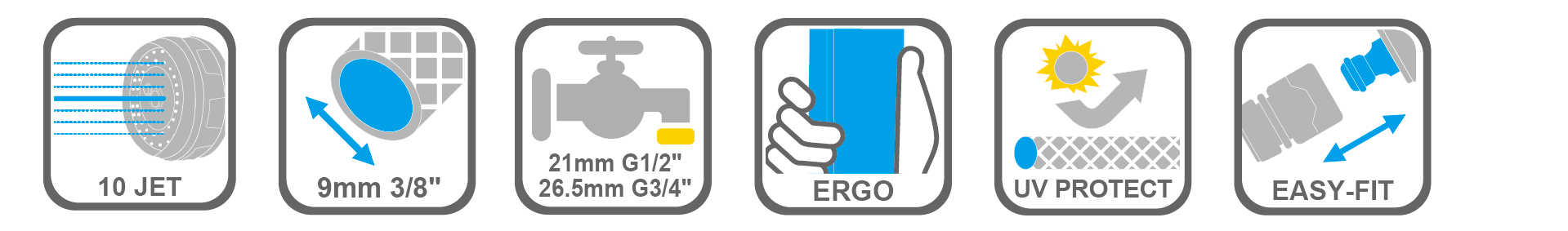 Portable hose set ideal for patios and small garden areas