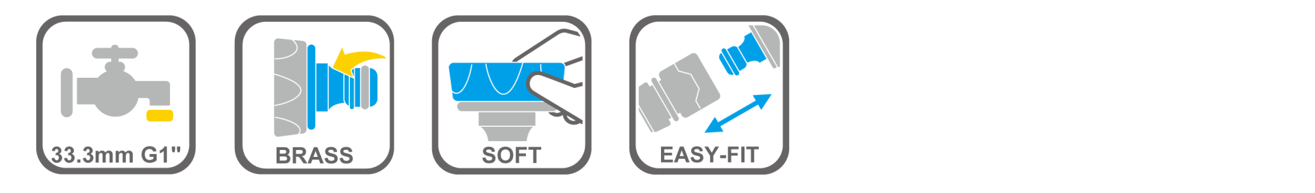 Durable metal hose connector with ergonomic grip