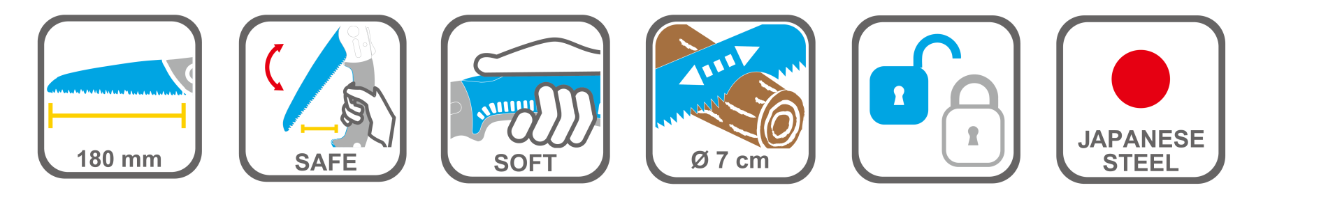 Rust-resistant garden saw with safety lock design