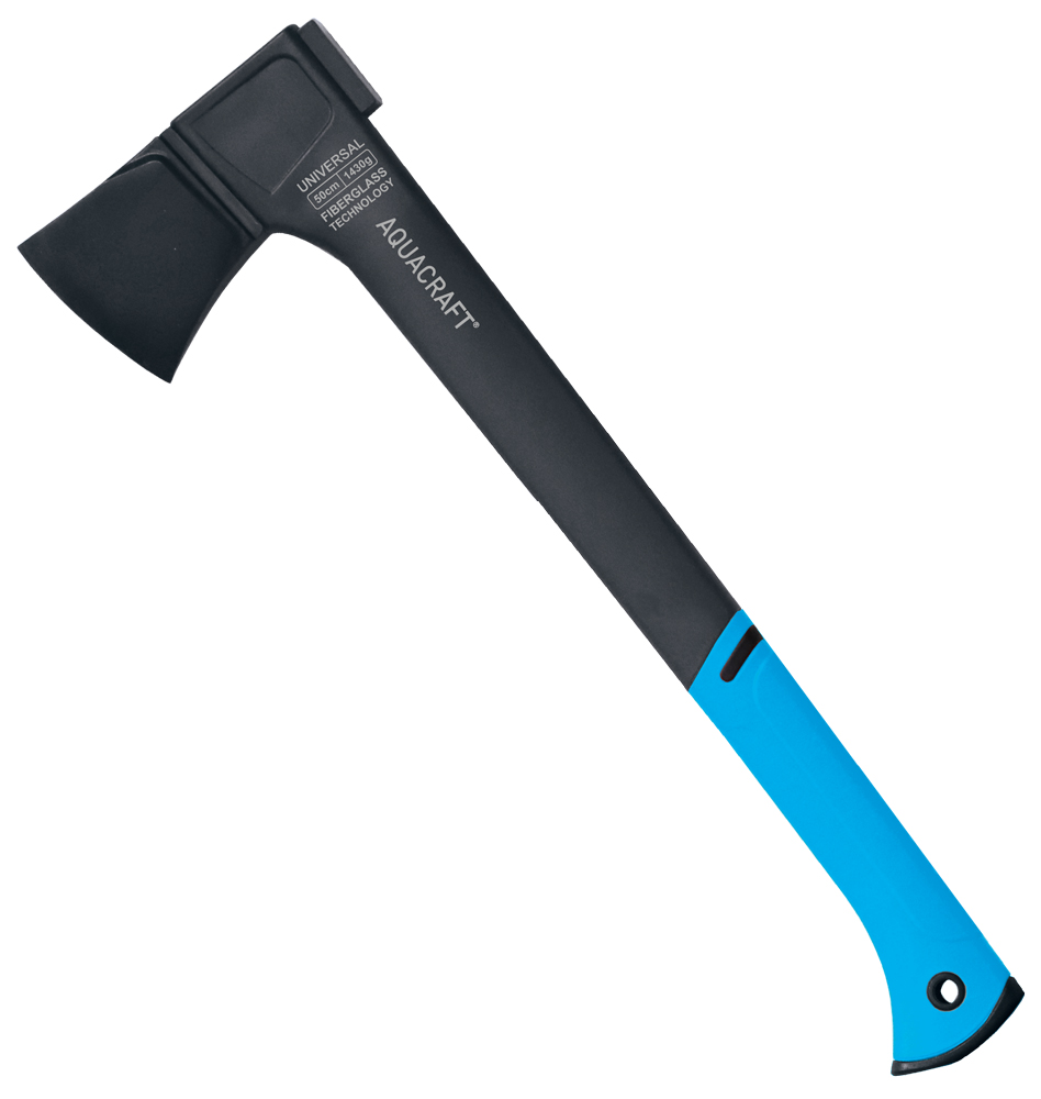 Wedge-shaped wood splitting axe for outdoor use